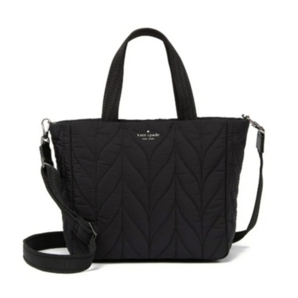 KATE SPADE NEW YORK Ellie Small Quilted Black Nylon Tote Bag - Picture 6 of 13